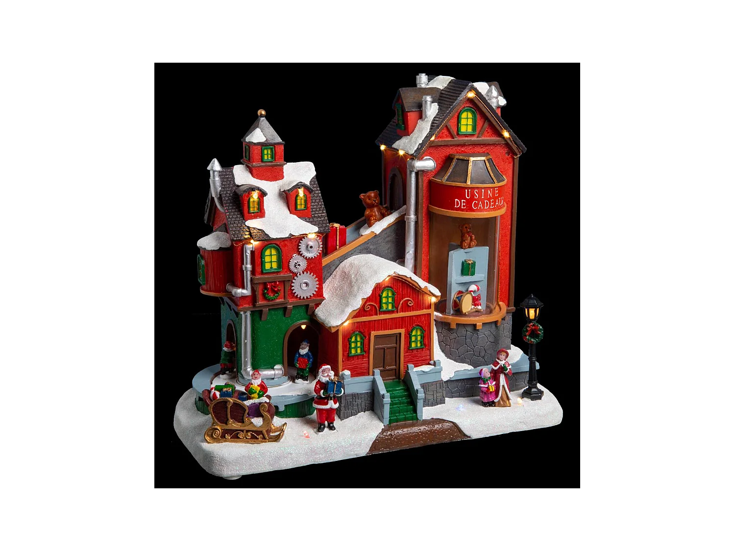 Village de Noël lumineux, animé et musical La Fabrique de Cadeaux en Laponie