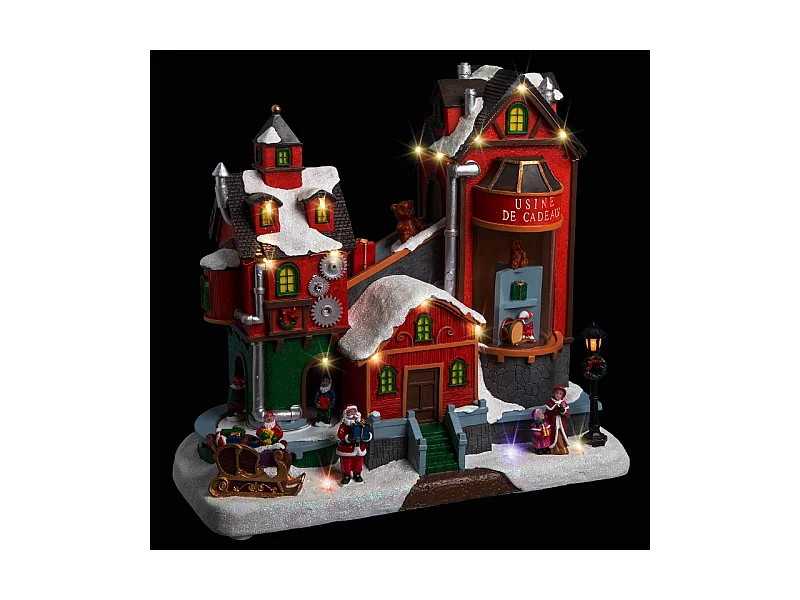 Village de Noël lumineux, animé et musical La Fabrique de Cadeaux en Laponie