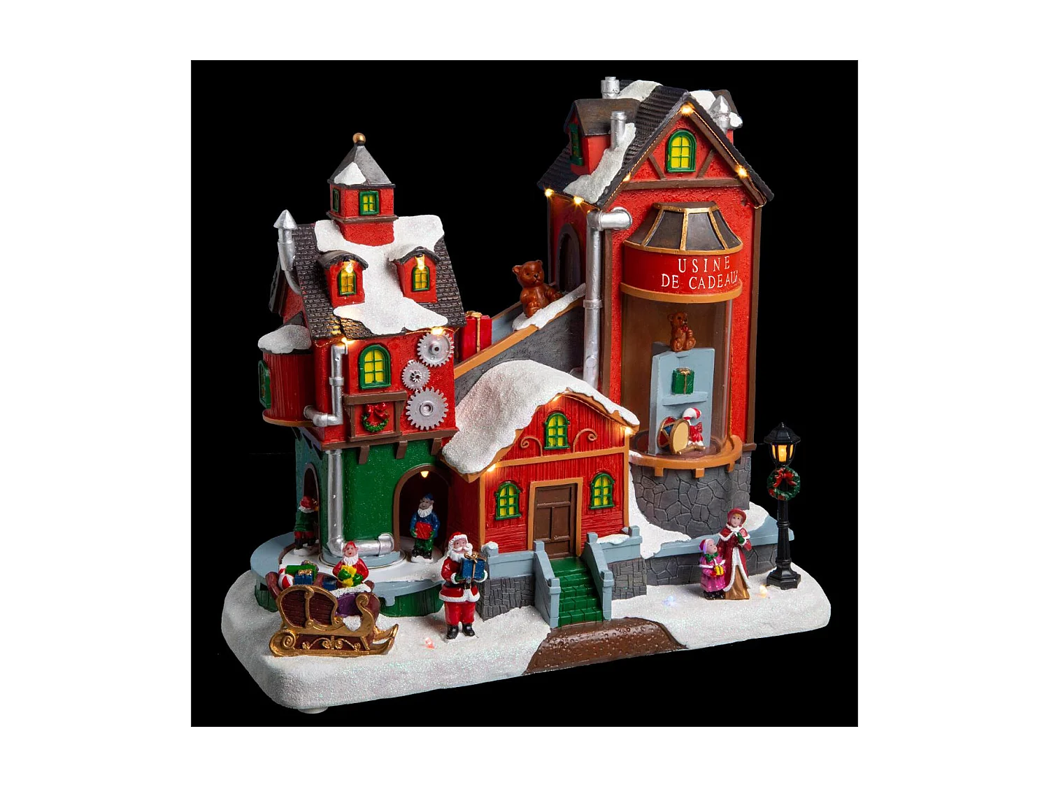 Village de Noël lumineux, animé et musical La Fabrique de Cadeaux en Laponie