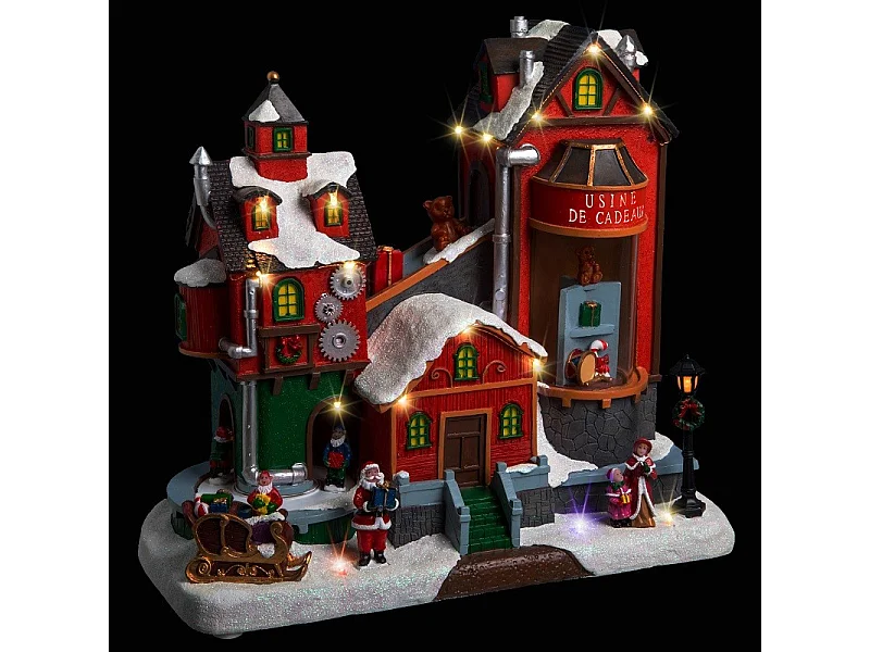 Village de Noël lumineux, animé et musical La Fabrique de Cadeaux en Laponie