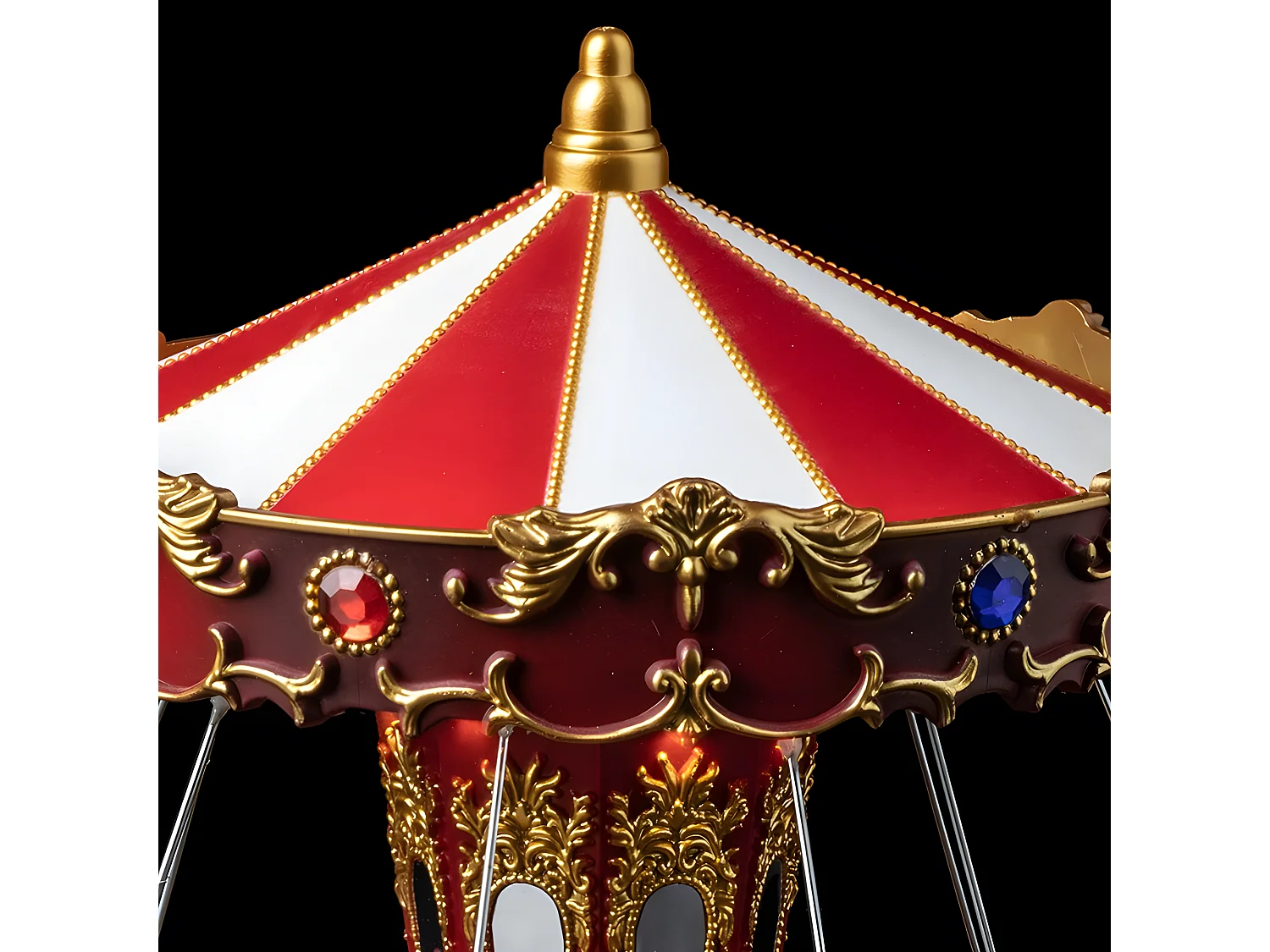 Village de Noël lumineux et musical Carrousel de chaises volantes animé