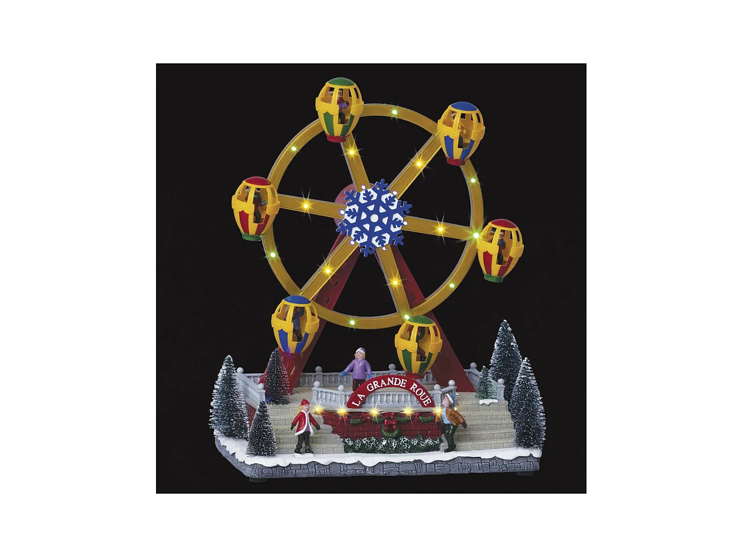Village de Noël lumineux et musical Grand Roue animée