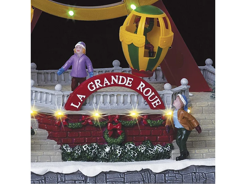 Village de Noël lumineux et musical Grand Roue animée