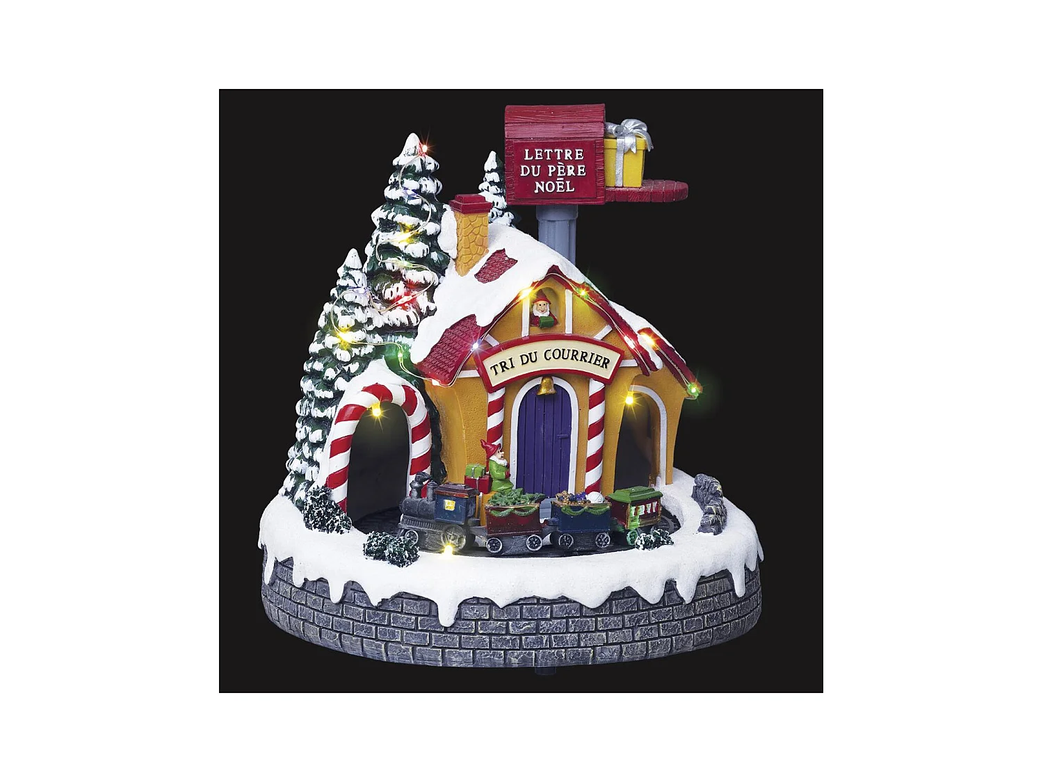 Village de Noël lumineux et animé Bureau de Poste du Père Noël