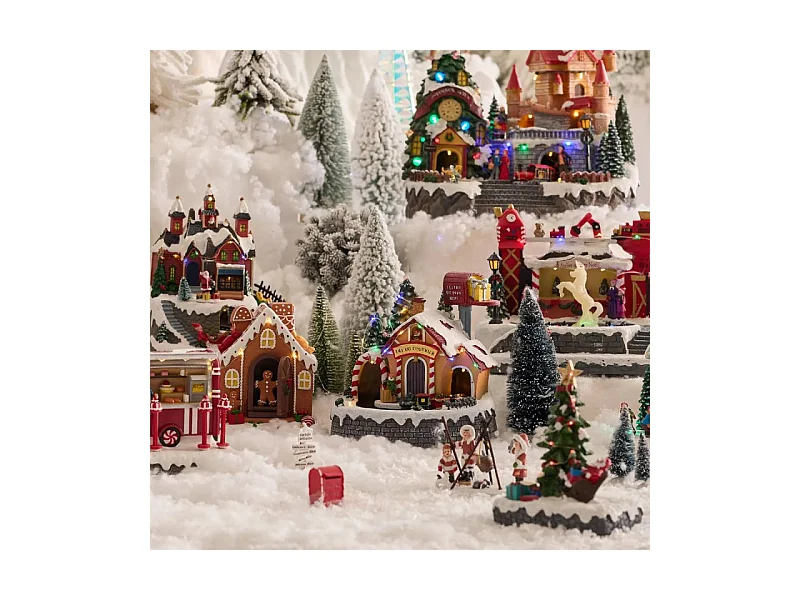 Village de Noël lumineux et animé Bureau de Poste du Père Noël