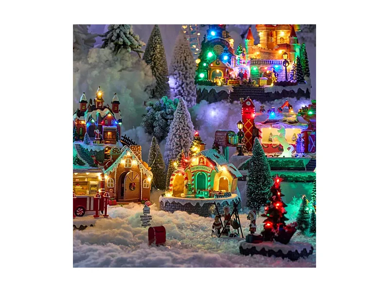 Village de Noël lumineux et animé Bureau de Poste du Père Noël