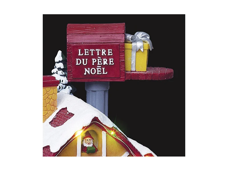 Village de Noël lumineux et animé Bureau de Poste du Père Noël