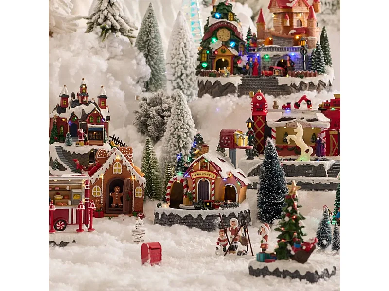 Village de Noël lumineux et animé Bureau de Poste du Père Noël