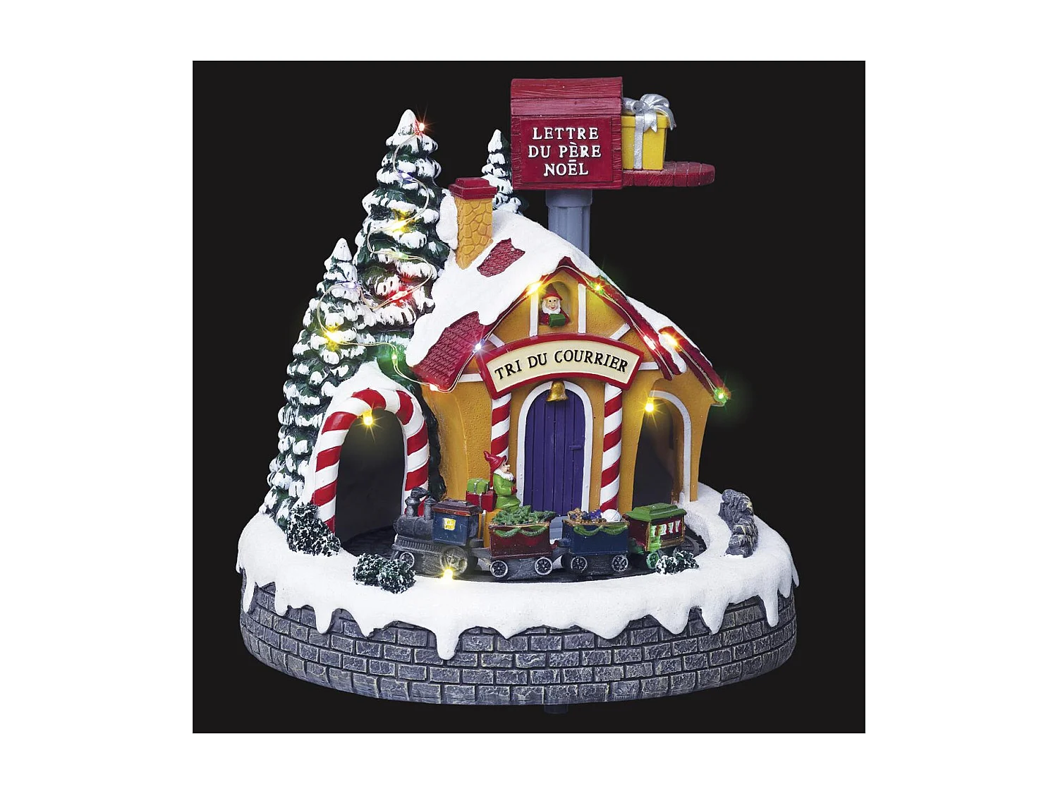 Village de Noël lumineux et animé Bureau de Poste du Père Noël