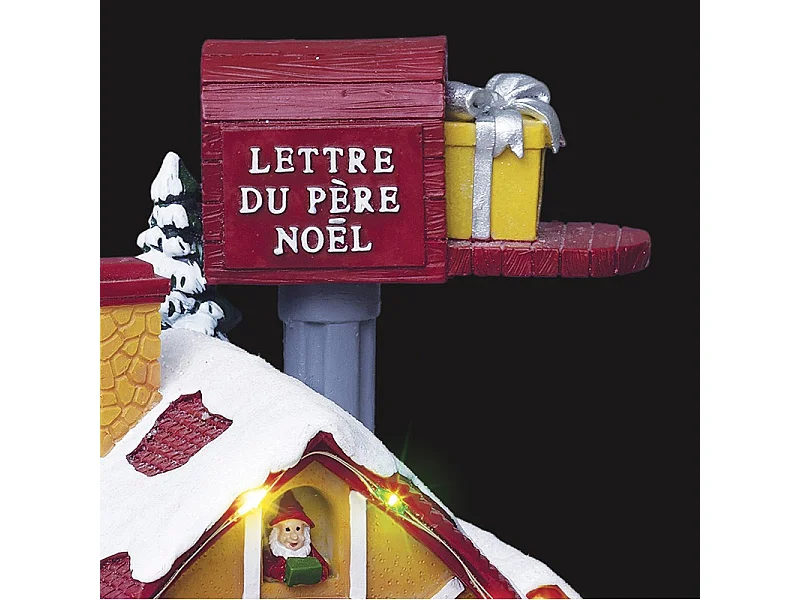 Village de Noël lumineux et animé Bureau de Poste du Père Noël