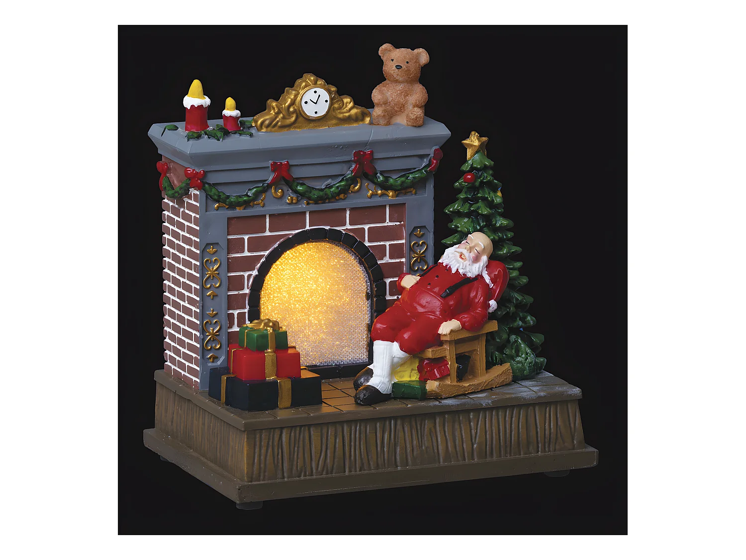 Village de Noël lumineux Cheminée du Père Noël