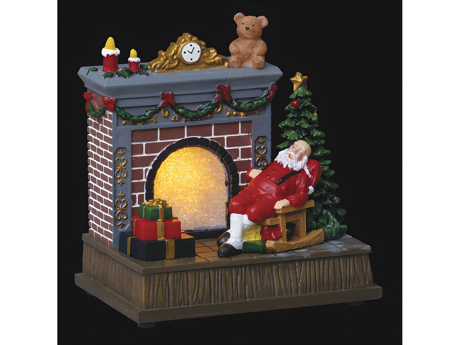 Village de Noël lumineux Cheminée du Père Noël