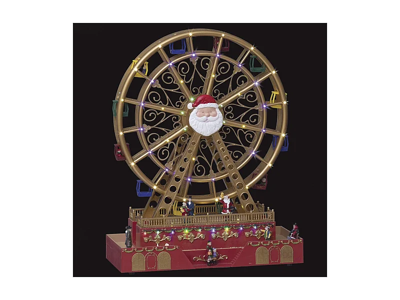Village de Noël lumineux et musical Grand Roue animée et clignotante
