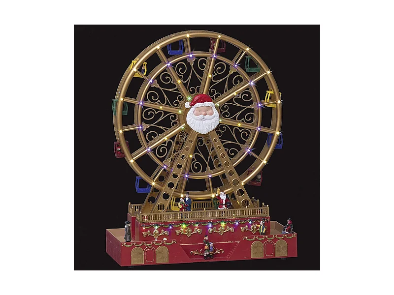 Village de Noël lumineux et musical Grand Roue animée et clignotante