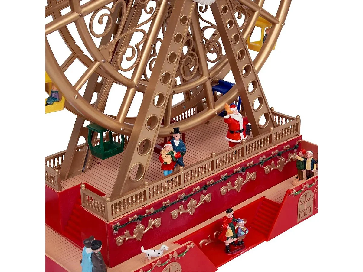 Village de Noël lumineux et musical Grand Roue animée et clignotante