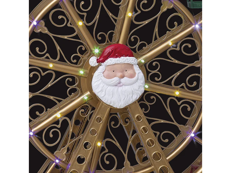 Village de Noël lumineux et musical Grand Roue animée et clignotante