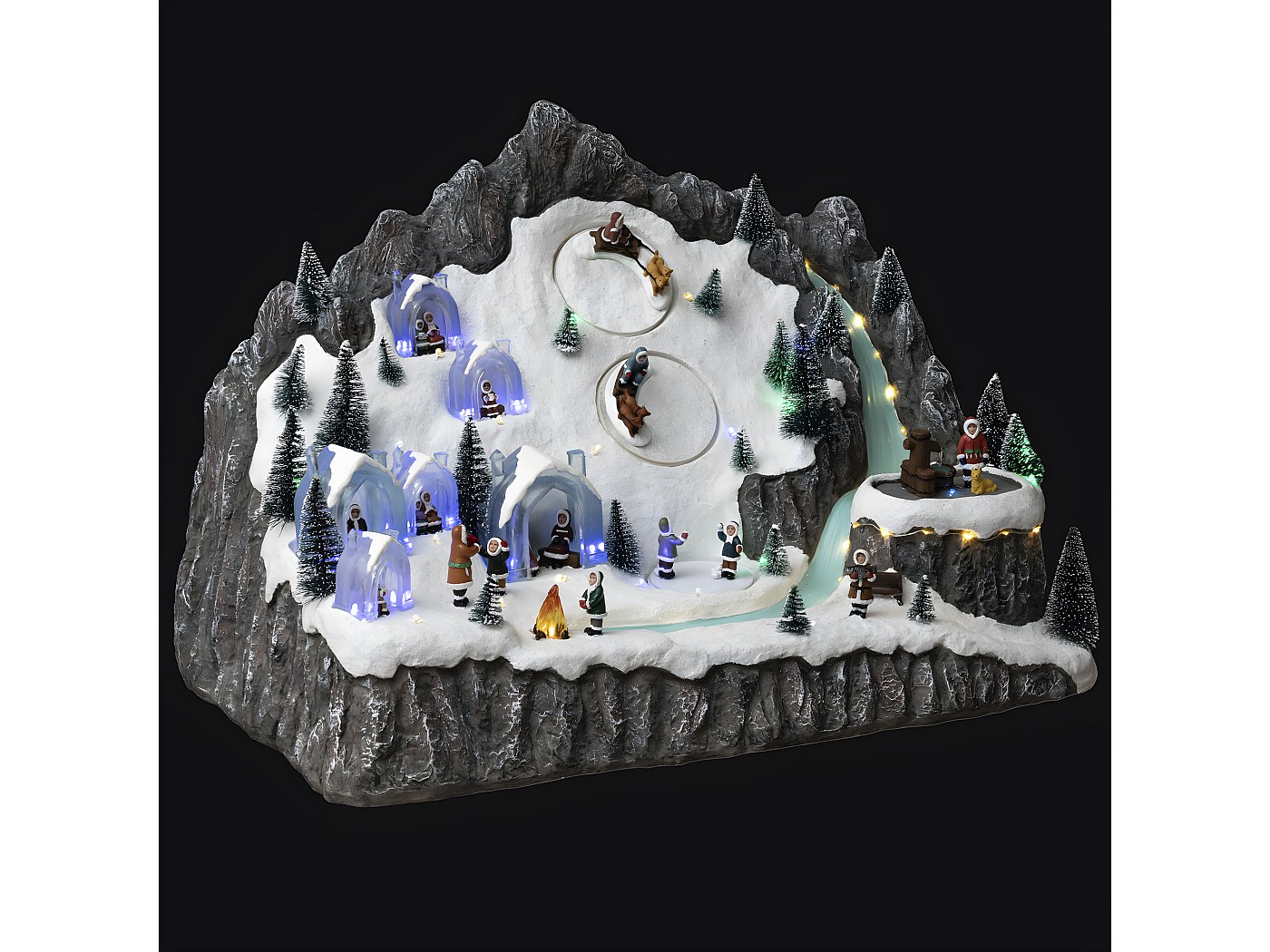 Village de Noël lumineux, animé et musical Village d'eskimo avec sa
