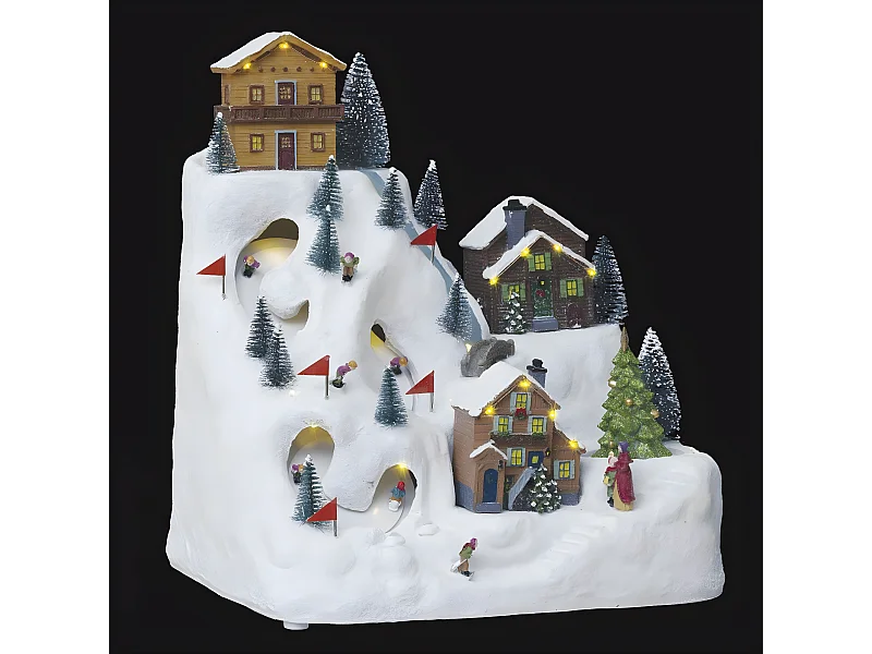 Village de Noël lumineux et musical Piste de Ski animée