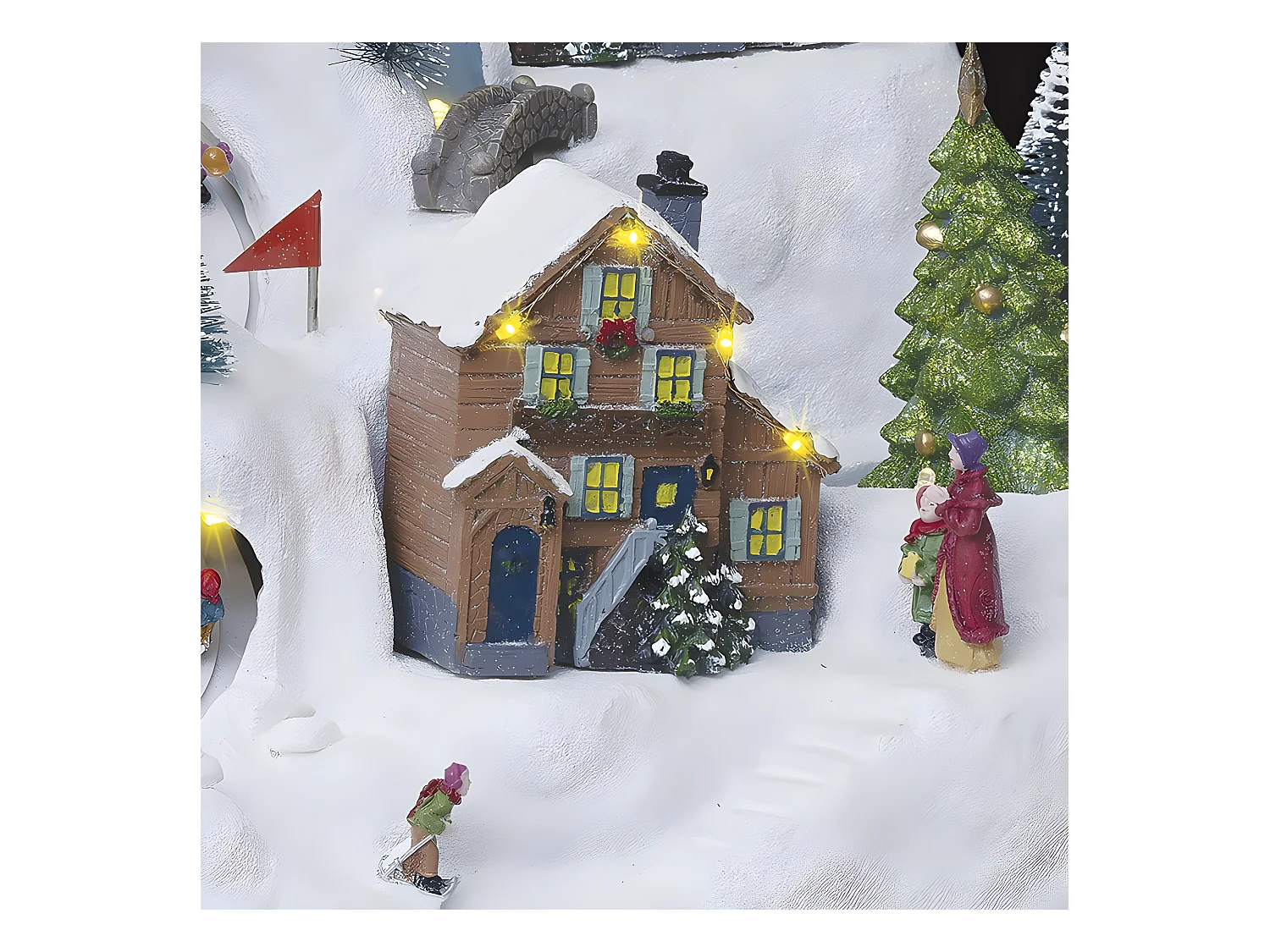 Village de Noël lumineux et musical Piste de Ski animée