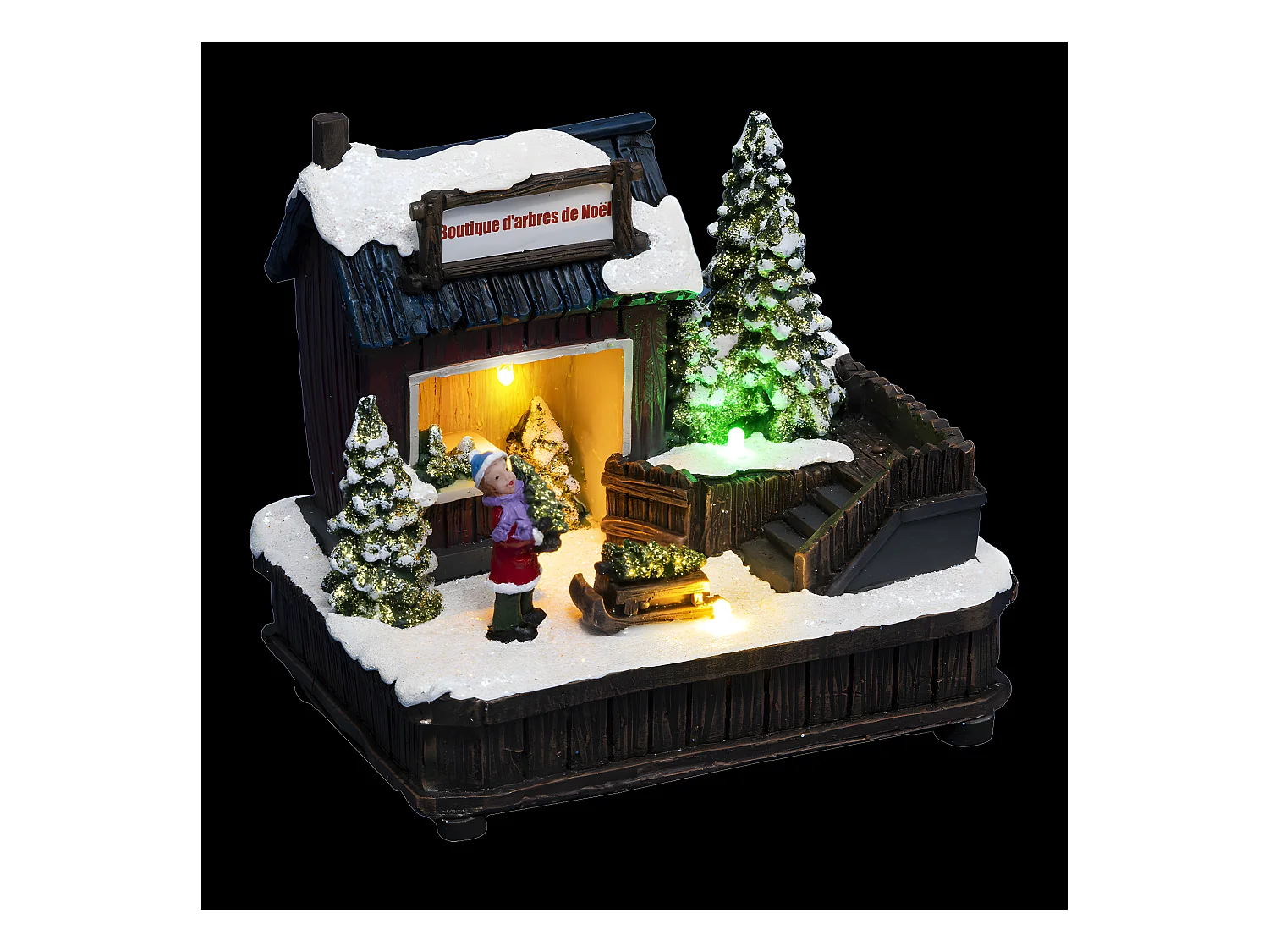 Village de Noël lumineux Boutique de Sapins