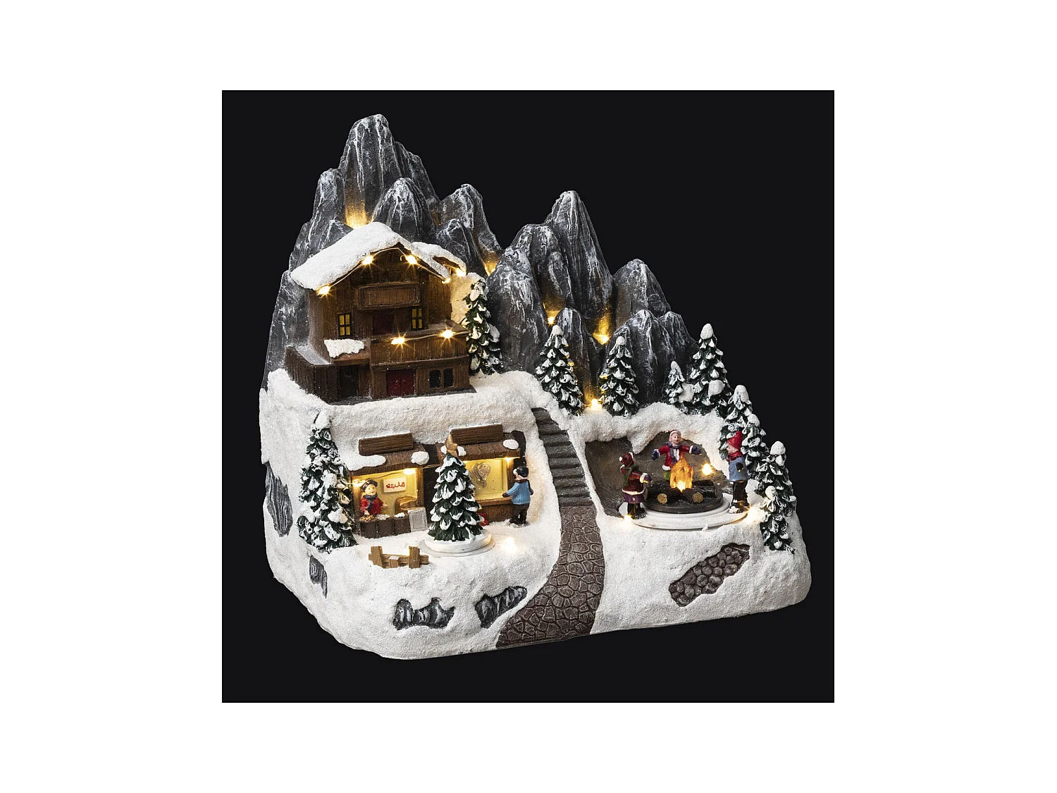 Village de Noël lumineux et animé Refuge en altitude