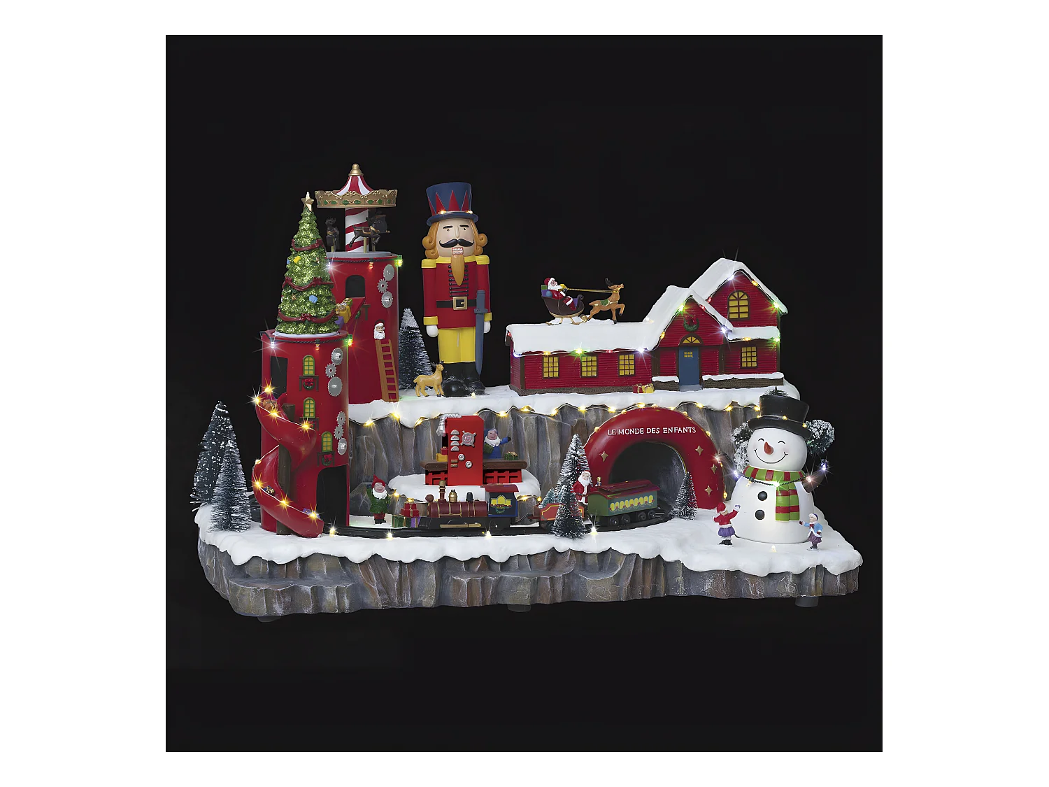 Village de Noël lumineux, animé et musical  Atelier du Père Noël