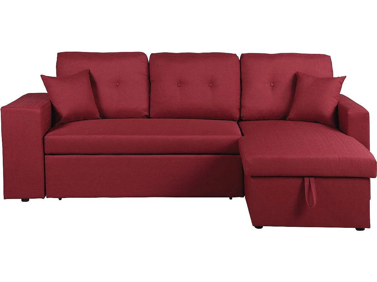 Canapé d'angle convertible/réversible "Axel" - 3 places - Rouge