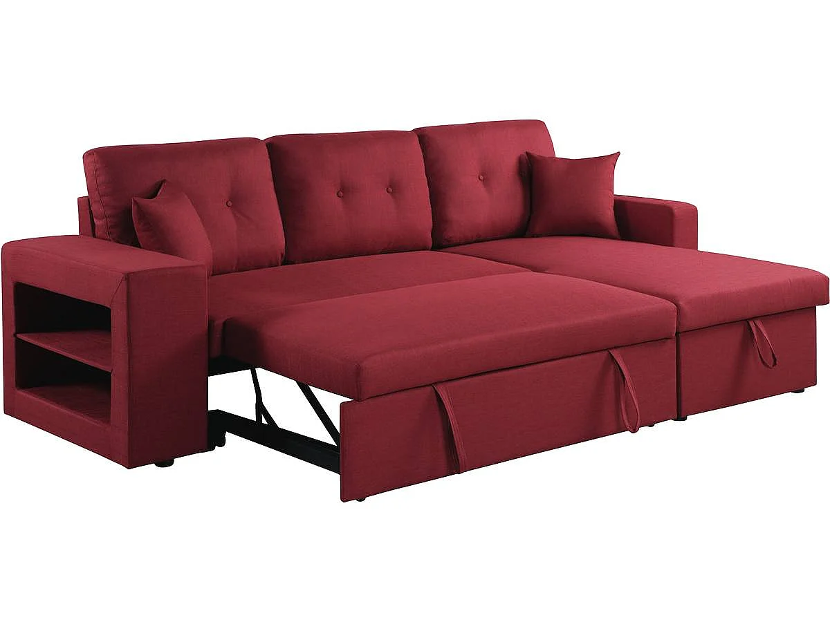 Canapé d'angle convertible/réversible "Axel" - 3 places - Rouge