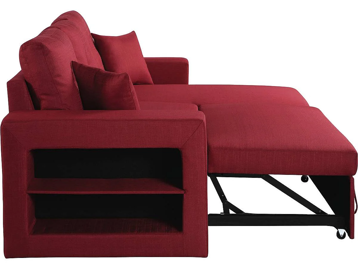 Canapé d'angle convertible/réversible "Axel" - 3 places - Rouge