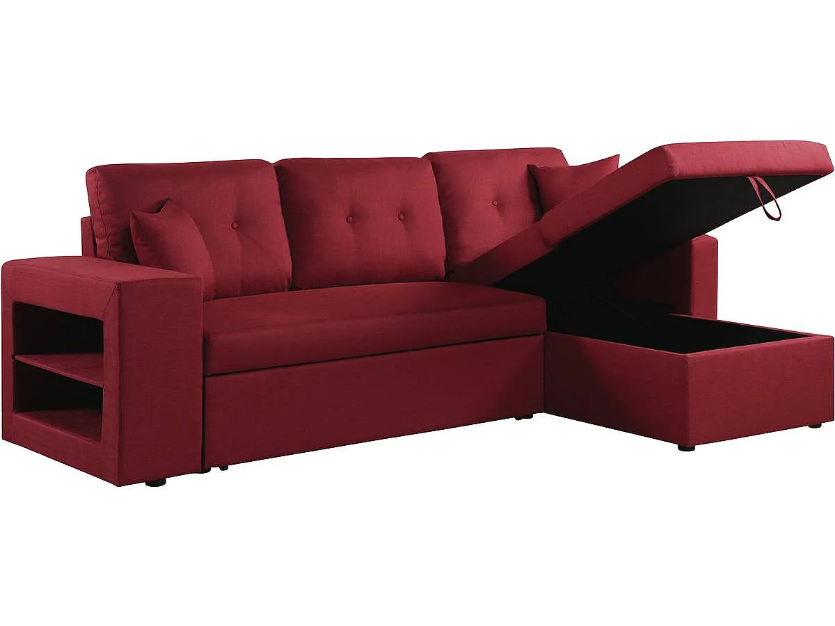 Divano ad angolo  trasformabile "Axel" / reversibile - 3 posti - Rosso