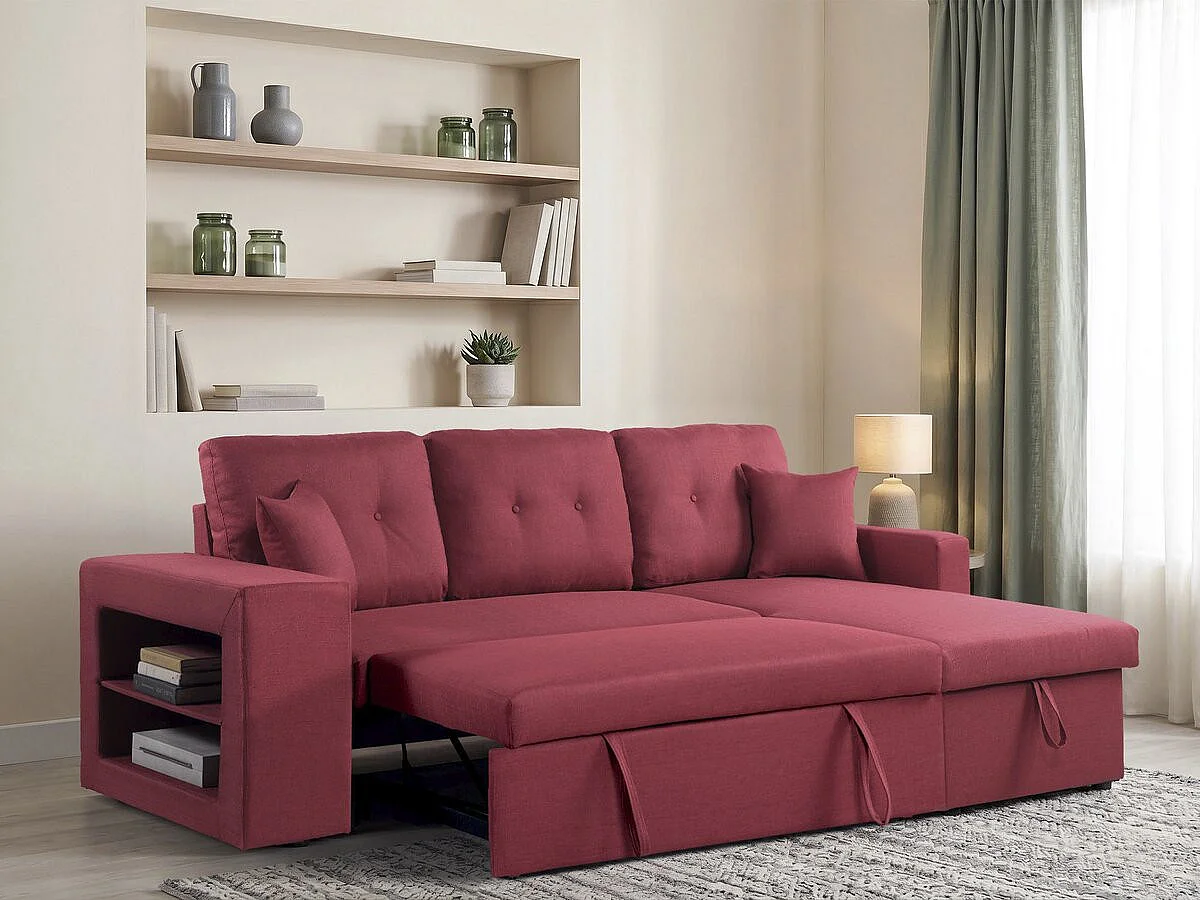 Divano ad angolo  trasformabile "Axel" / reversibile - 3 posti - Rosso