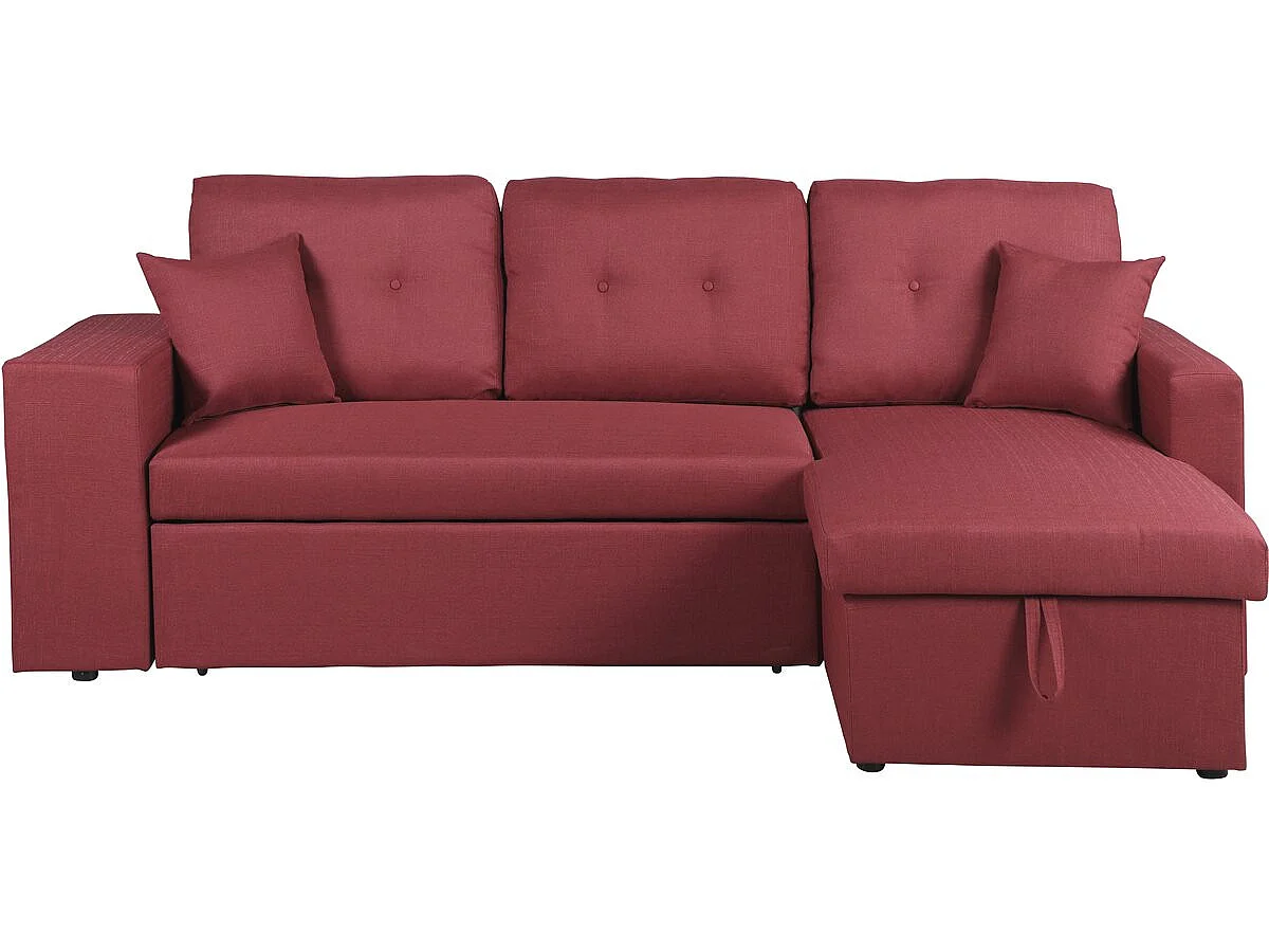 Divano ad angolo  trasformabile "Axel" / reversibile - 3 posti - Rosso