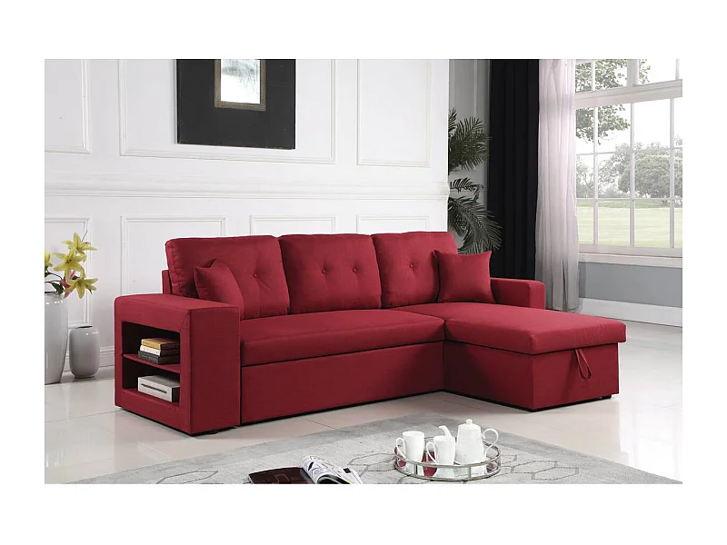 Canapé d'angle convertible/réversible "Axel" - 3 places - Rouge