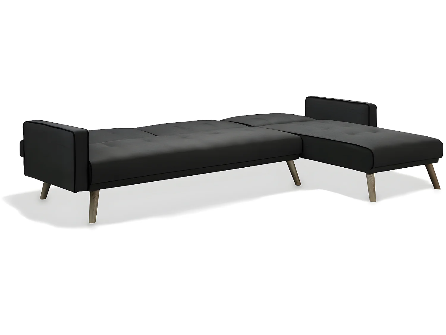 Canapé d'angle convertible et réversible "Jules" - 3 places - Gris foncé