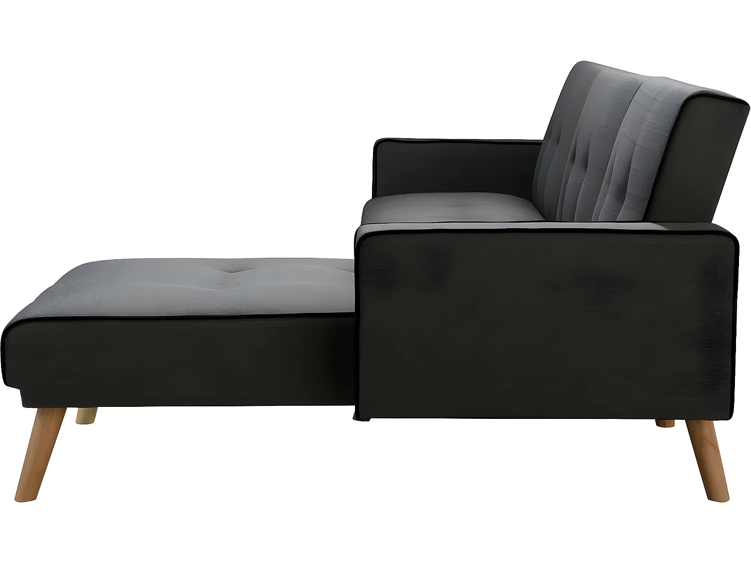 Canapé d'angle convertible et réversible "Jules" - 3 places - Gris foncé