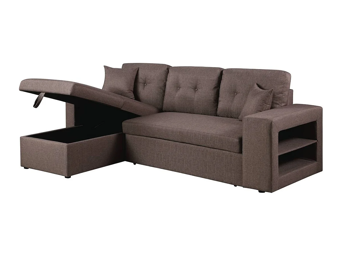 Ecksofa reversibel mit Schlaffunktion "Axel" - 3-Sitzer - Taupe
