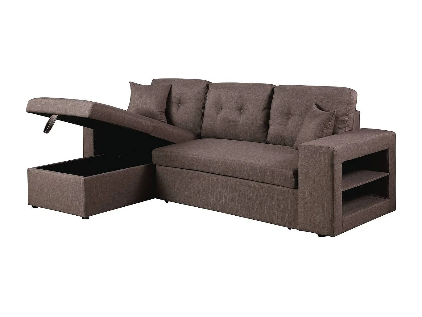 Canapé d'angle convertible/réversible "Axel" - 3 places - Taupe