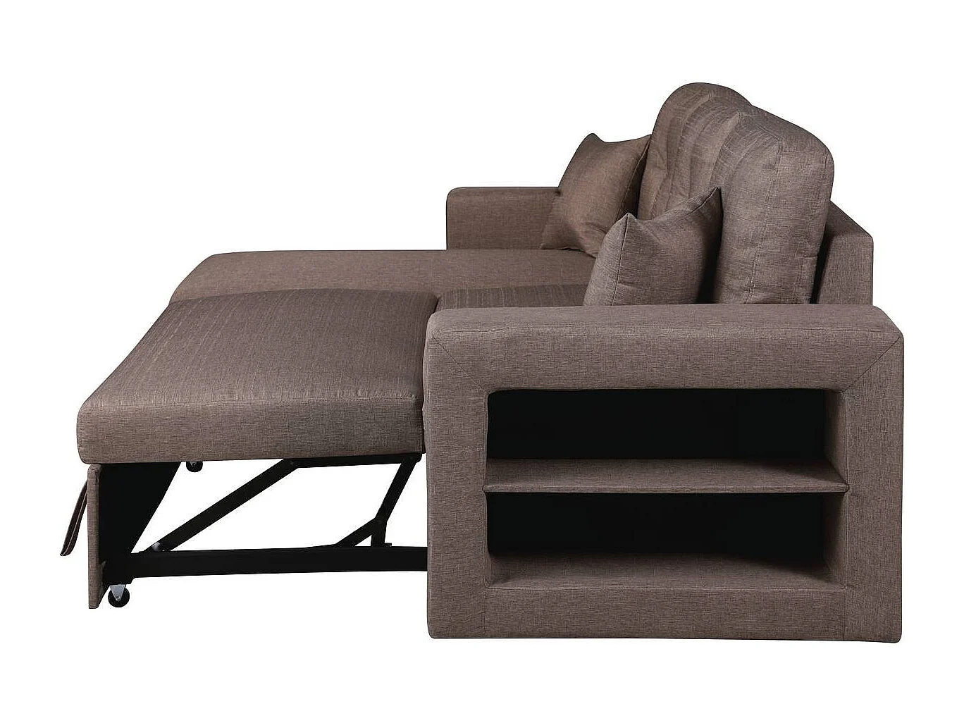 Hoekbank slaapbank meubel links of rechts bank "Axel" - 3 zits - Taupe - grijs bruin