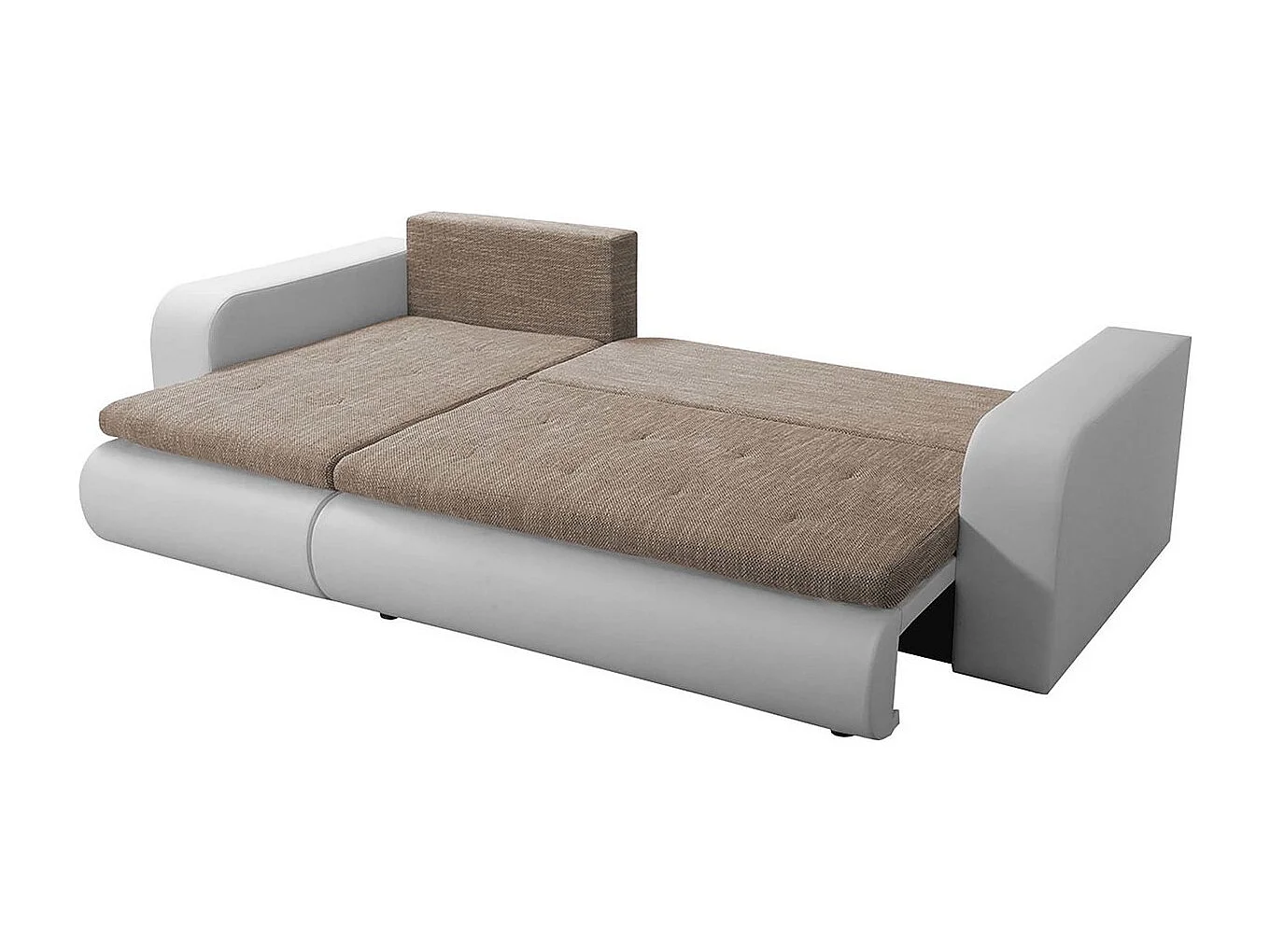 Sofá de esquina izquierda convertible "Brooklyn" con almacenamiento - Gris Blanco - 3 plazas