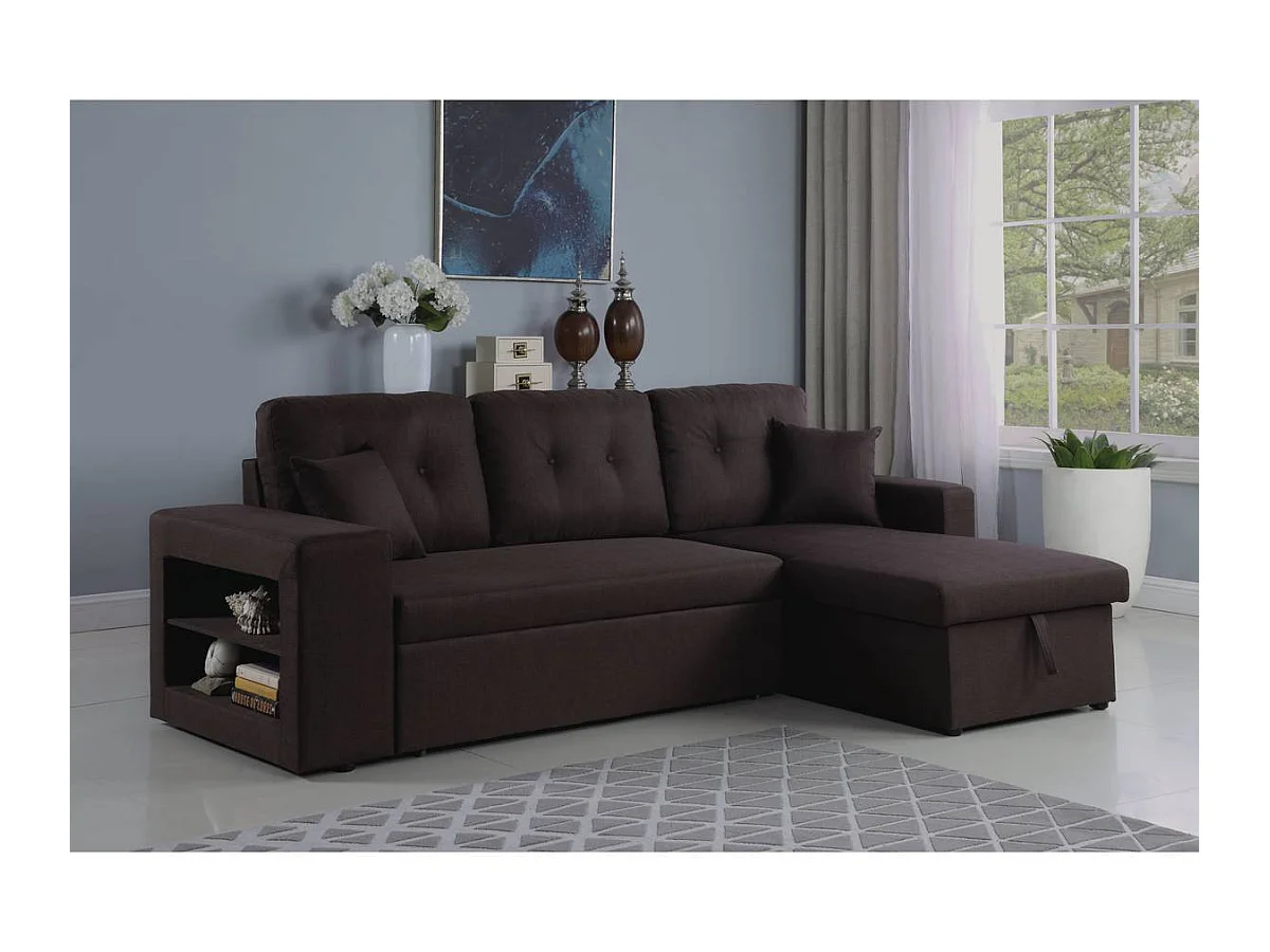 Sofá esquinero convertible/reversible  "Axel" - Marron