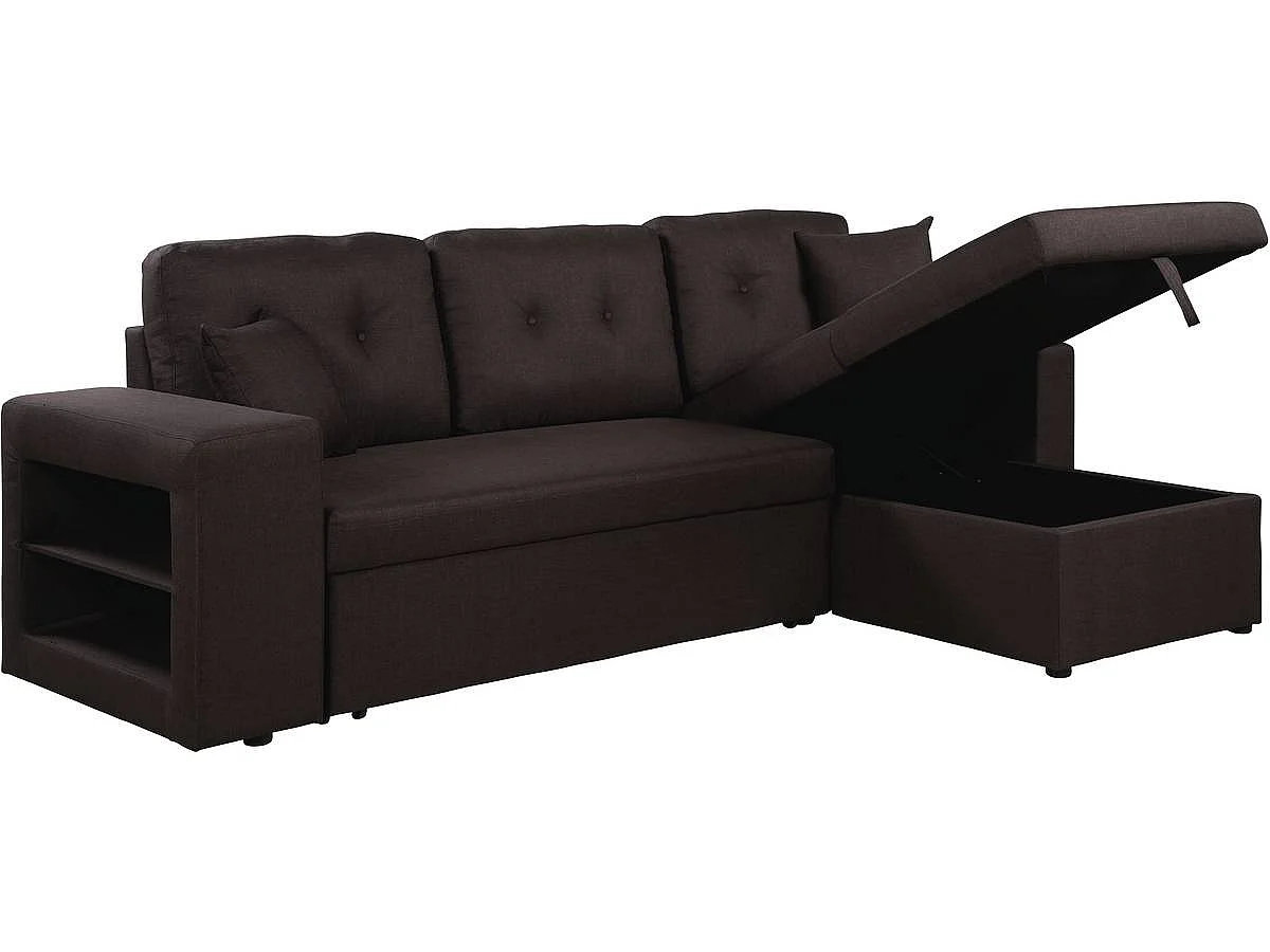 Sofá esquinero convertible/reversible  "Axel" - Marron