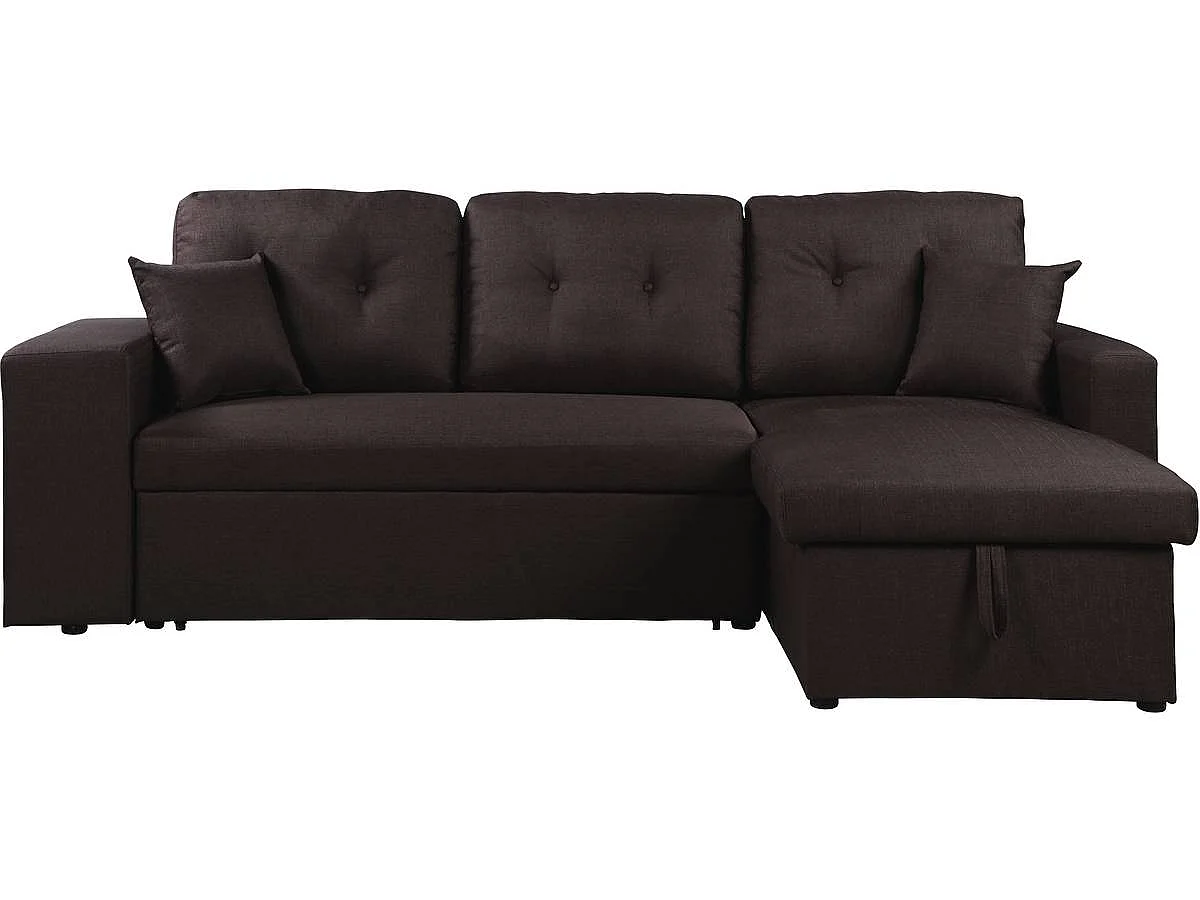 Sofá esquinero convertible/reversible  "Axel" - Marron