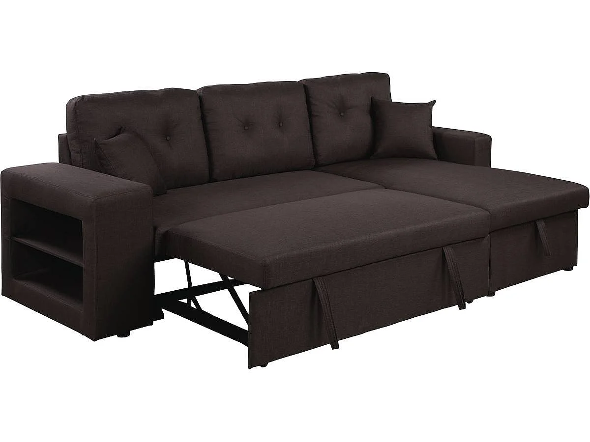 Umkehrbares Ecksofa mit Schlaffunktion "Axel" -  3 Sitze - Braun