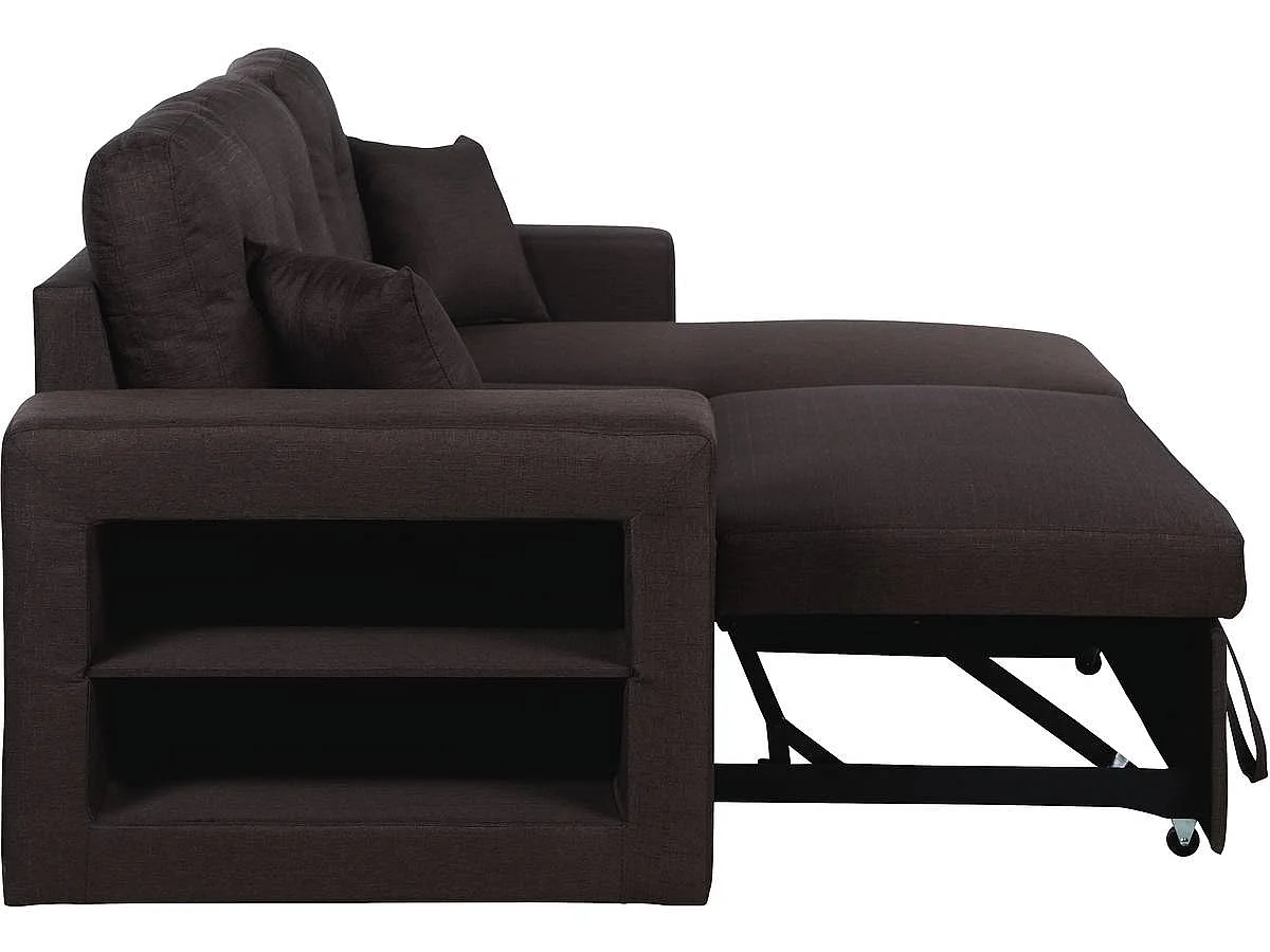 Umkehrbares Ecksofa mit Schlaffunktion "Axel" -  3 Sitze - Braun