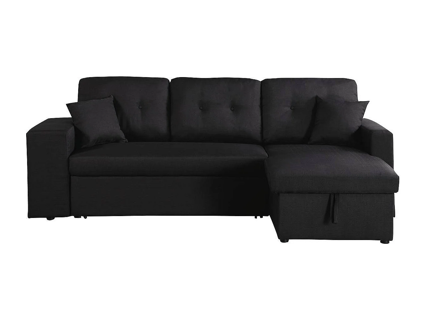 Sofá esquinero convertible/reversible "Axel" - Negro