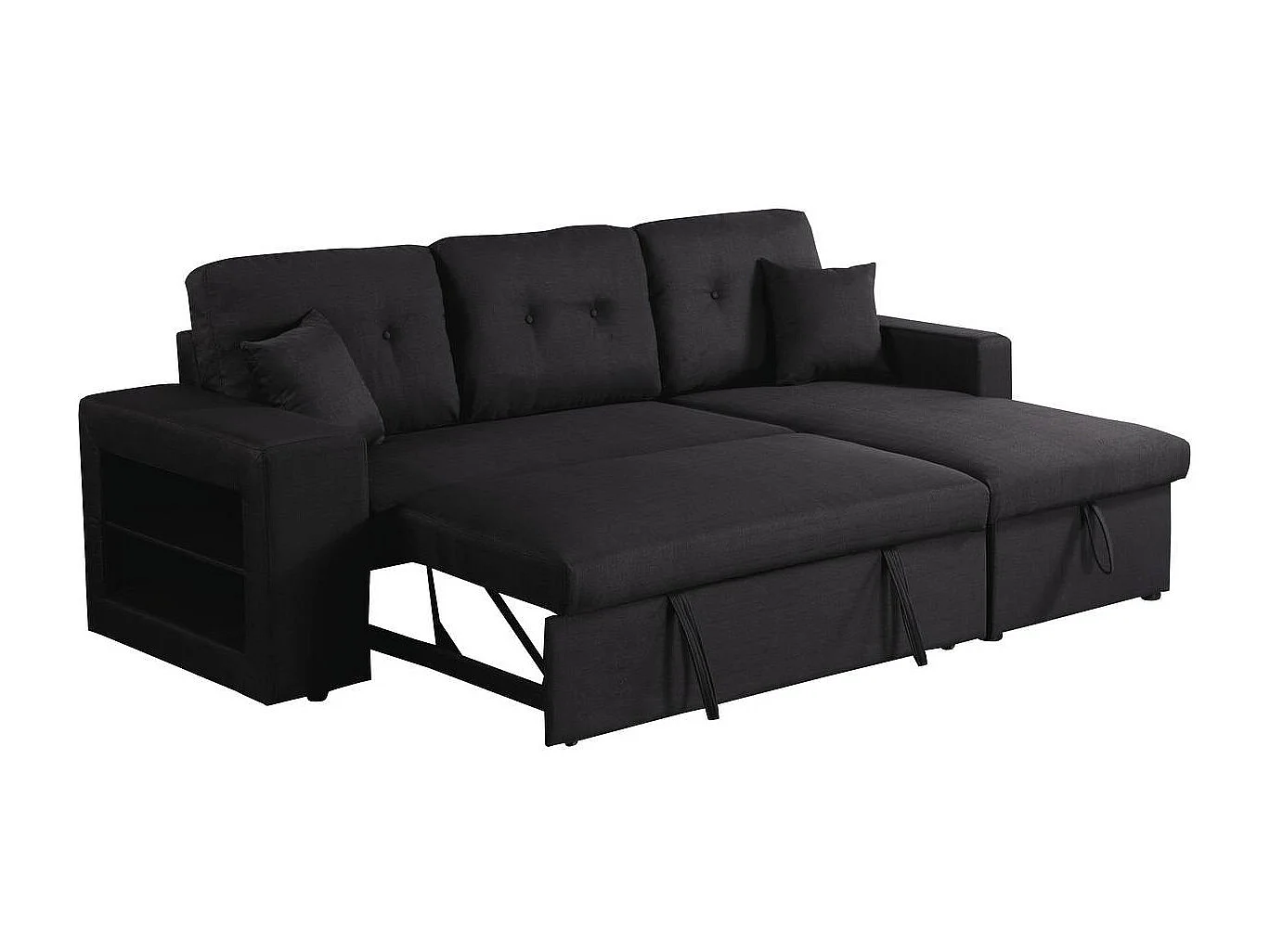 Sofá esquinero convertible/reversible "Axel" - Negro