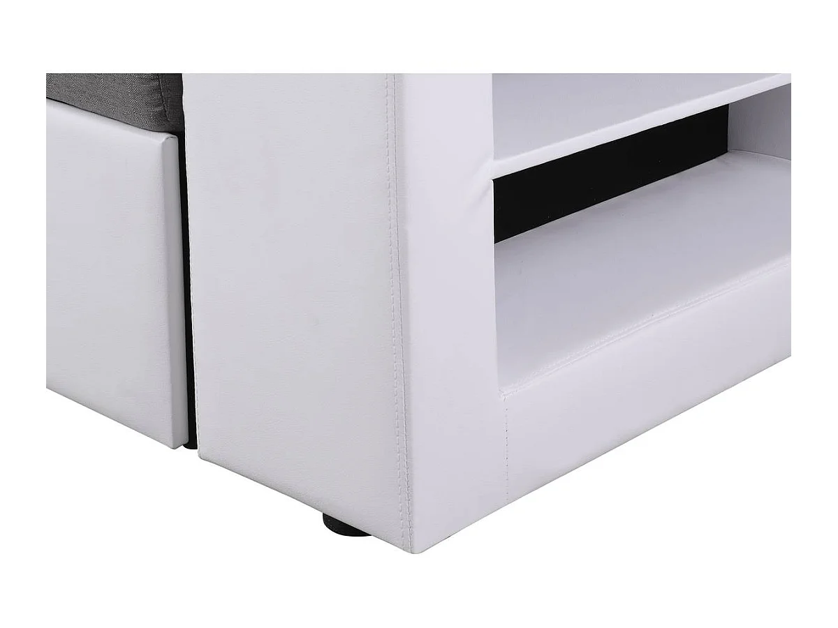 Ecksofa reversibel mit Schlaffunktion "Axel" - 3-Sitzer - Weiß / Grau