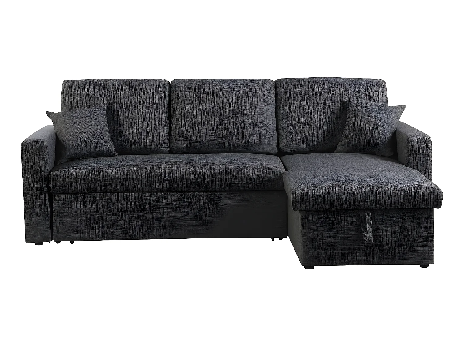 Ecksofa reversibel mit Schlaffunktion und Stauraum "Alain" - 3-Sitzer - Grau