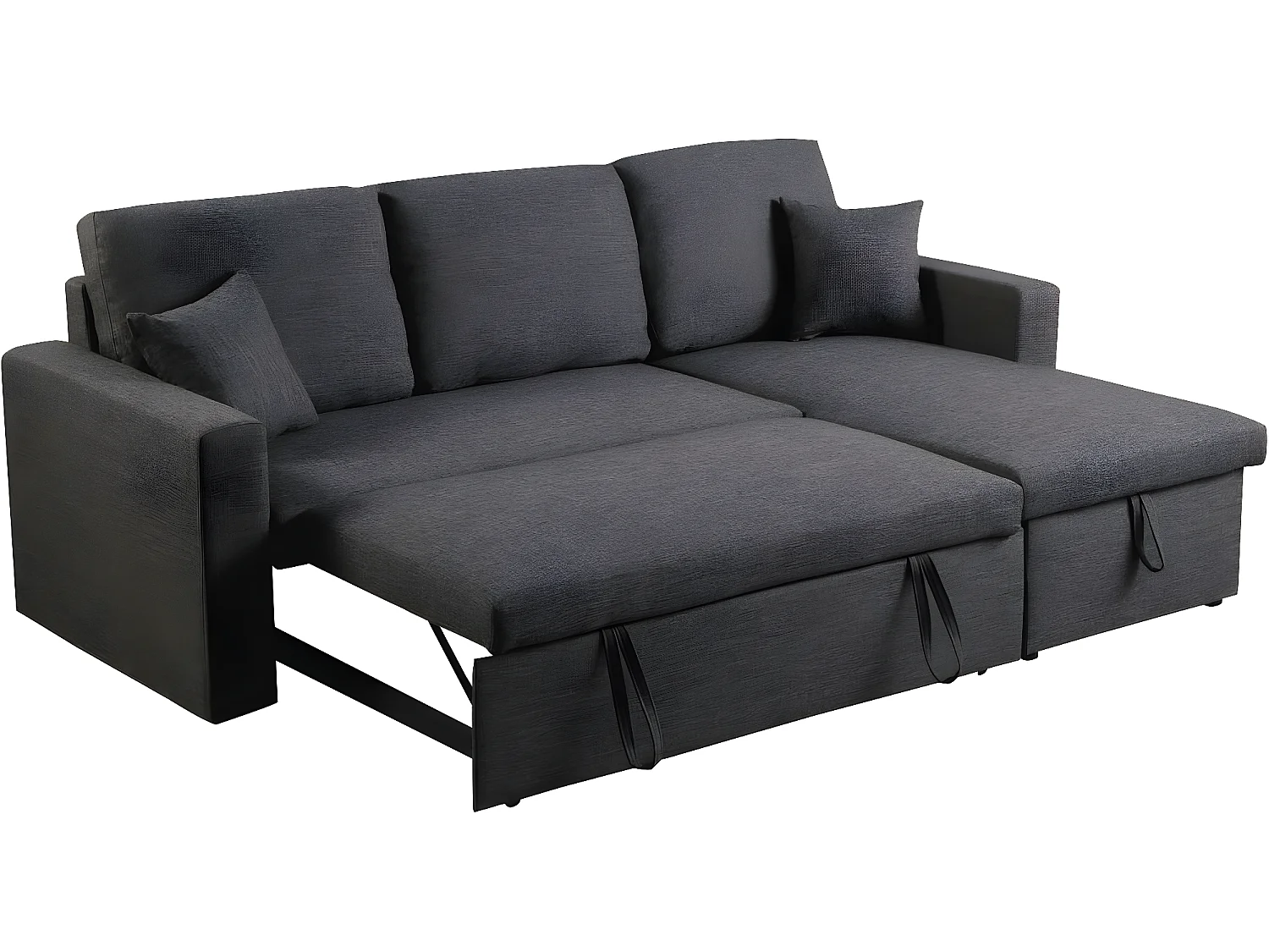 Kanapa narożna "Alain" - 221 x 145 x 85 cm - 3 miejsca - Szara