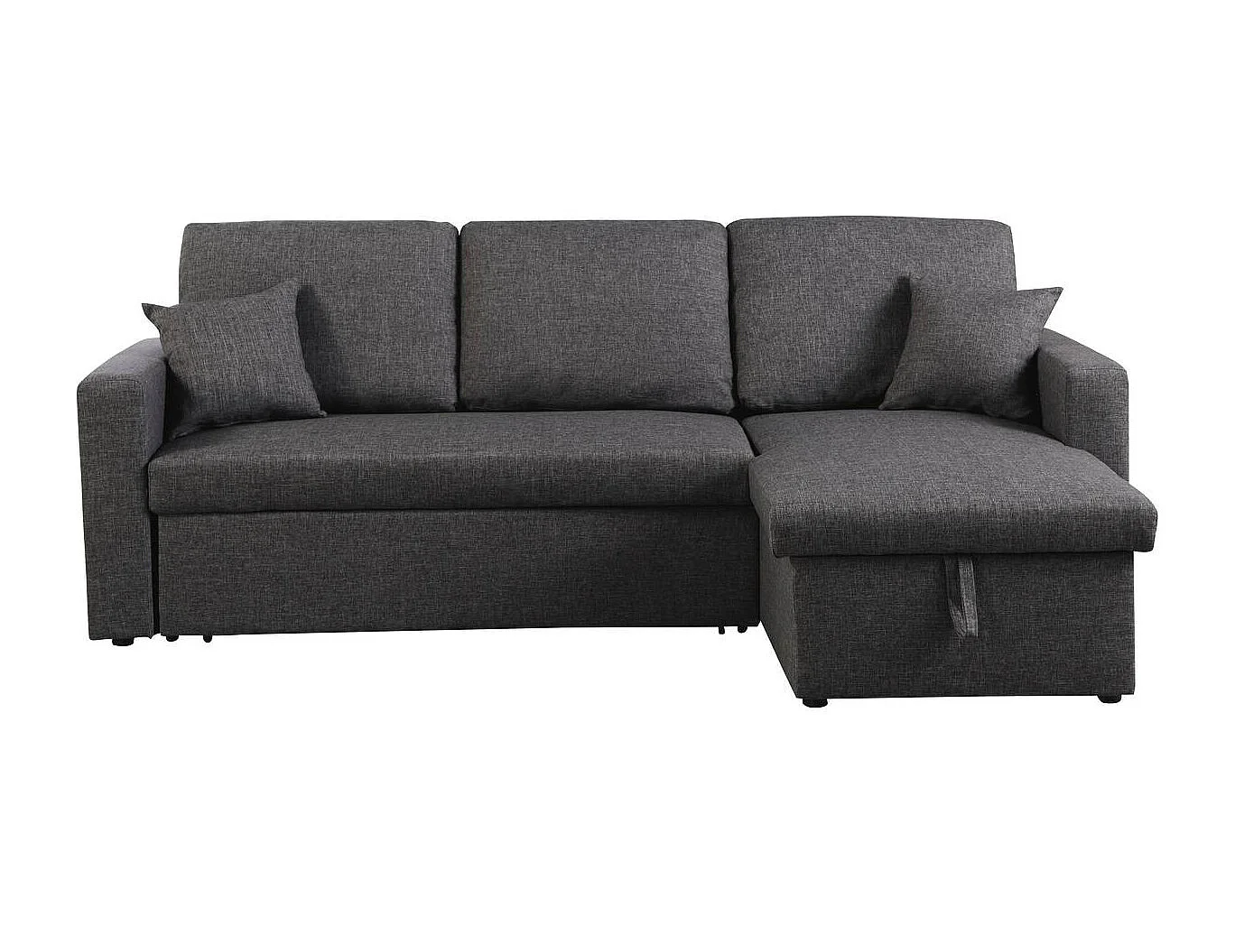 Canapé d'angle convertible/ réversible avec coffre "Alain" - 3 places - Gris